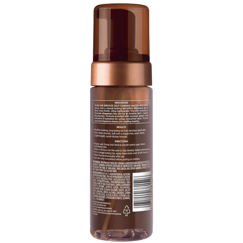 slide 8 of 8, L'Oreal Paris Sublime Bronze Hydrating Self-Tanning Water Mousse - 5 fl oz, 5 fl oz