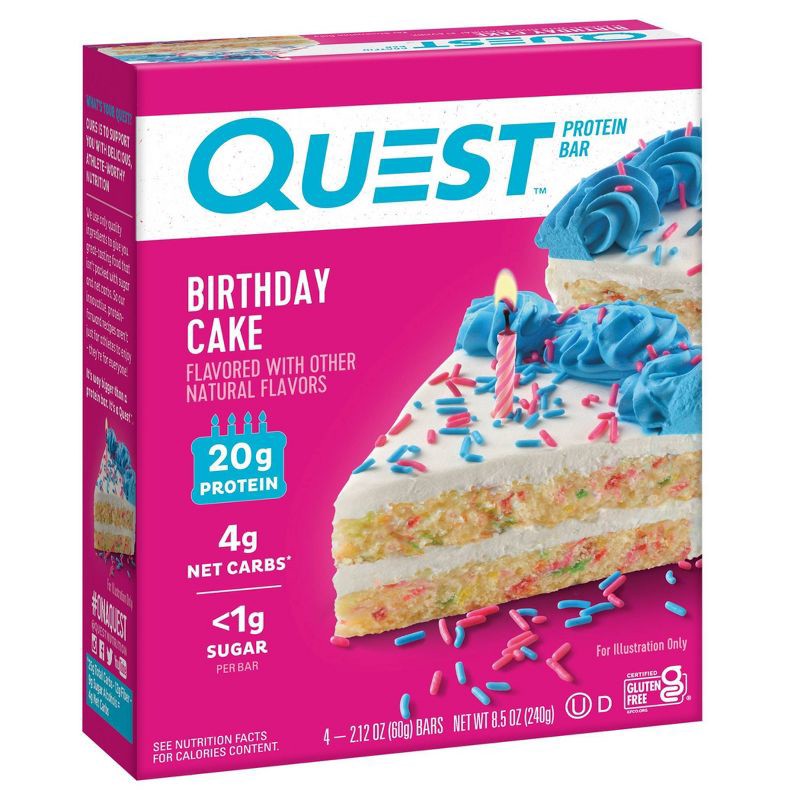 slide 2 of 8, Quest Nutrition Protein Bar - Birthday Cake - 4ct, 4 ct