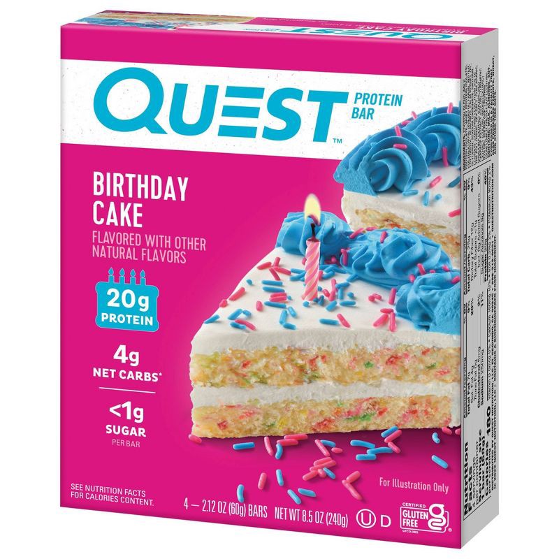 slide 3 of 8, Quest Nutrition Protein Bar - Birthday Cake - 4ct, 4 ct