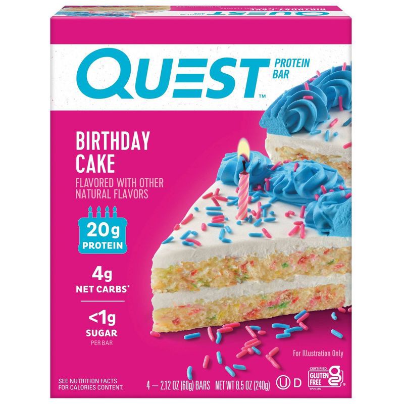 slide 1 of 8, Quest Nutrition Protein Bar - Birthday Cake - 4ct, 4 ct