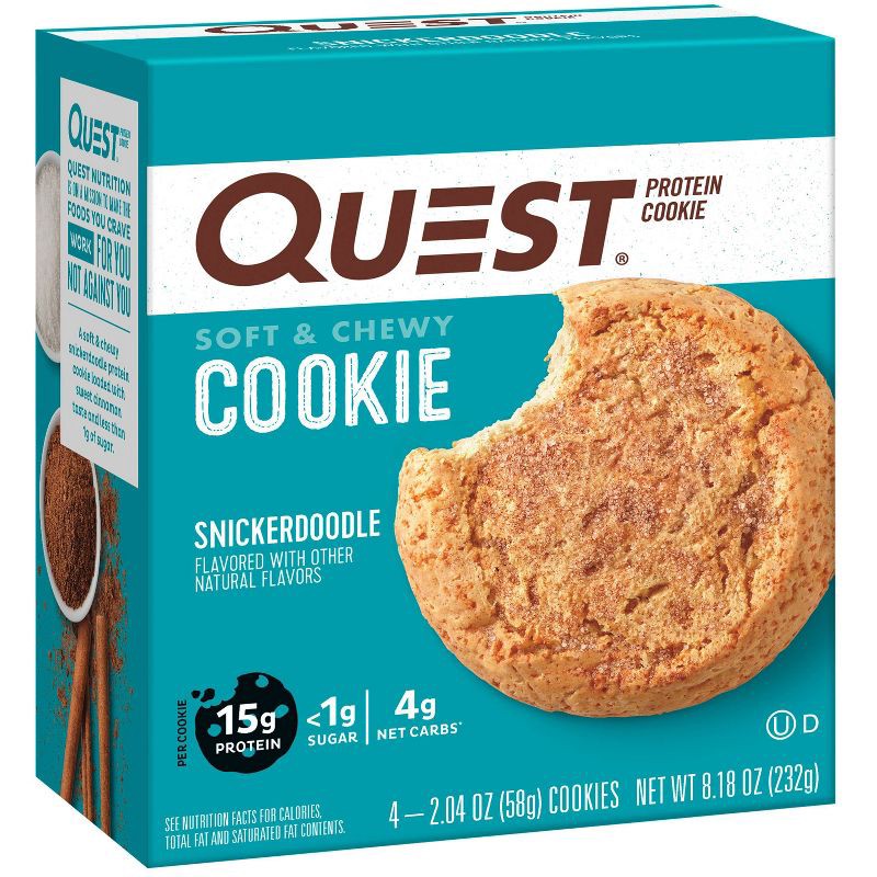 slide 2 of 7, Quest Nutrition Protein Cookie - Snickerdoodle - 4pk, 4 ct