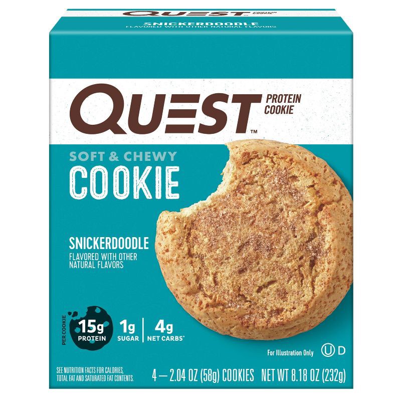 slide 1 of 7, Quest Nutrition Protein Cookie - Snickerdoodle - 4pk, 4 ct