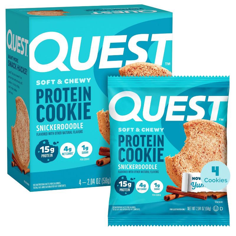 slide 1 of 10, Quest Nutrition Protein Cookie - Snickerdoodle - 4pk, 4 ct