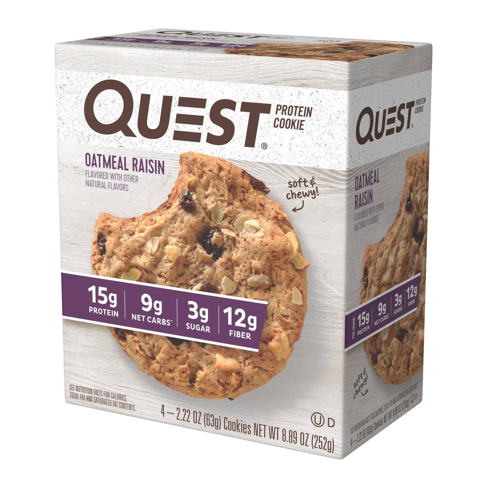 slide 1 of 1, Quest Protein Cookie - Oatmeal Raisin, 4 ct