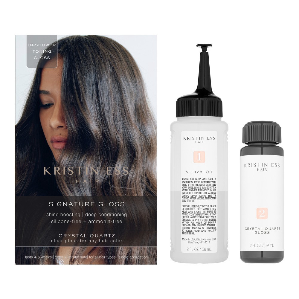 slide 3 of 5, Kristin Ess Signature Hair Gloss Shine Boosting, Tone Enhancing, Silicone Free + Ammonia Free - Crystal Quartz - 4 fl oz, 4 fl oz