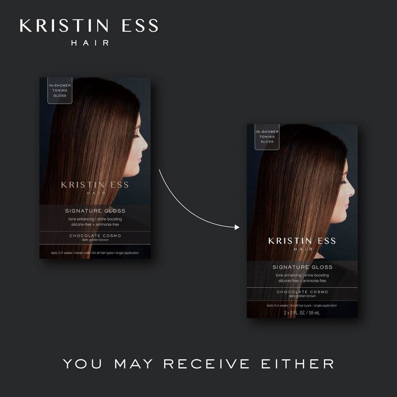 slide 3 of 4, Kristin Ess Hair Dye Gloss in Chocolate Cosmo for Dark Golden Brown Hair - 4 fl oz, 4 fl oz