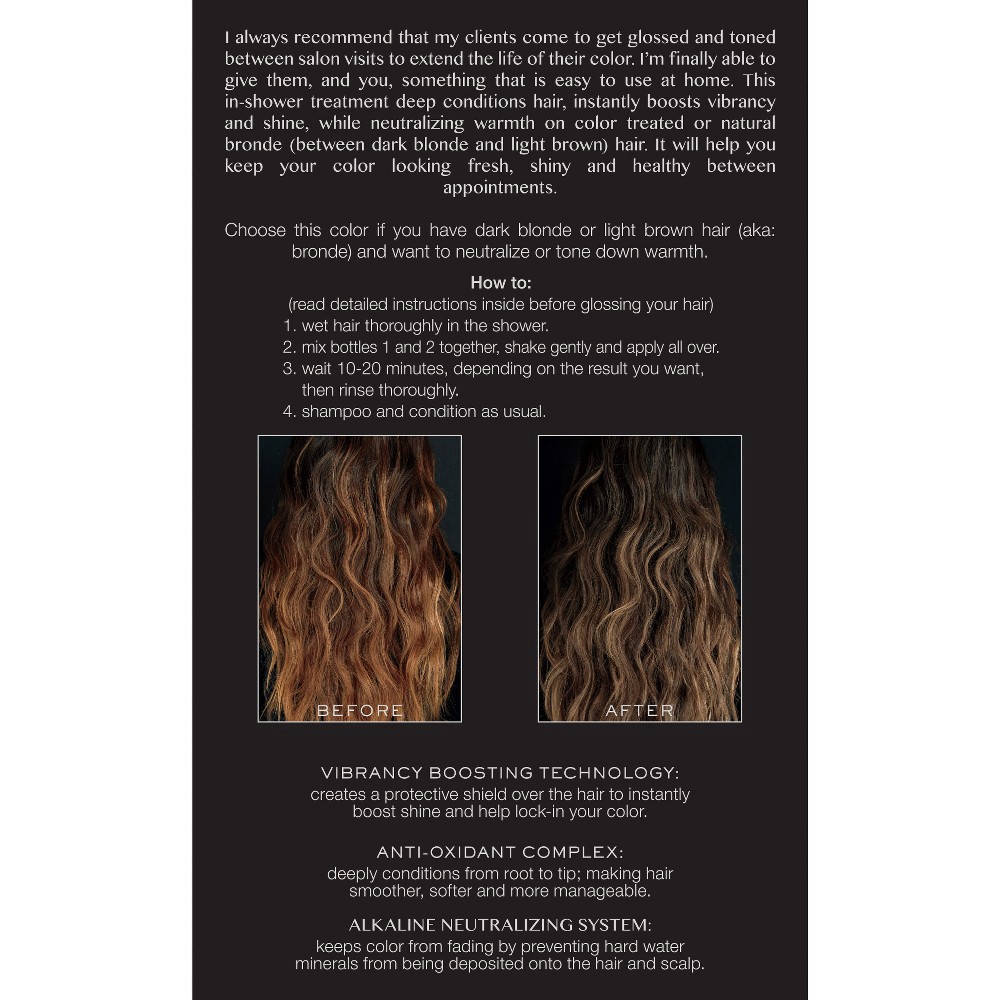 slide 2 of 4, Kristin Ess Signature Hair Gloss Shine Boosting, Tone Enhancing, Silicone Free + Ammonia Free - Smoky Topaz - 4 fl oz, 4 fl oz