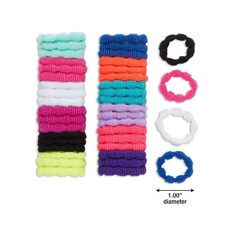 slide 4 of 4, scunci scünci Kids No Damage Cotton Elastic Hair Ties - Assorted Colors - 40pcs, 40 ct