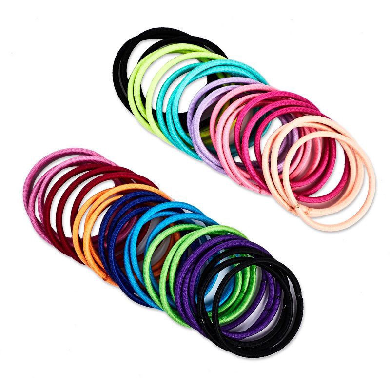 slide 2 of 4, scunci scünci Kids No Damage Mini Elastic Ties - Brights - 45pcs, 45 ct