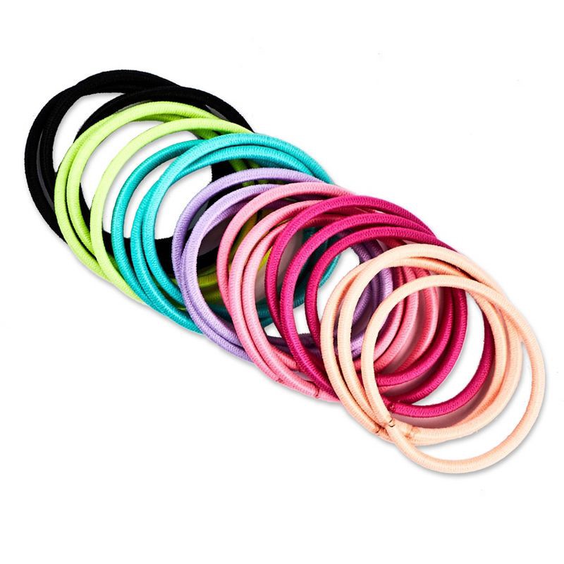 slide 3 of 4, scunci scünci Kids No Damage Mini Elastic Ties - Brights - 45pcs, 45 ct