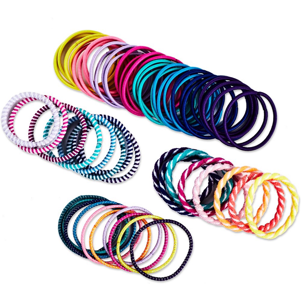 slide 2 of 3, scunci Assorted Colors and Patterns Elastics - 60pk, 60 ct