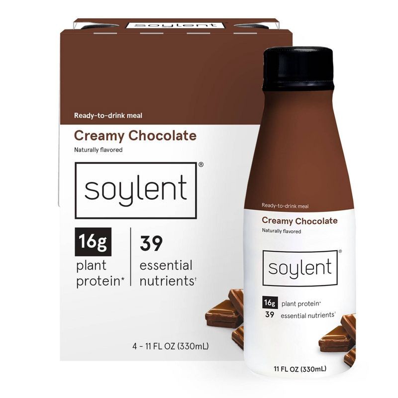 slide 1 of 1, Soylent Nutritional Shake - Creamy Chocolate - 4pk/11 fl oz, 4 ct; 11 fl oz