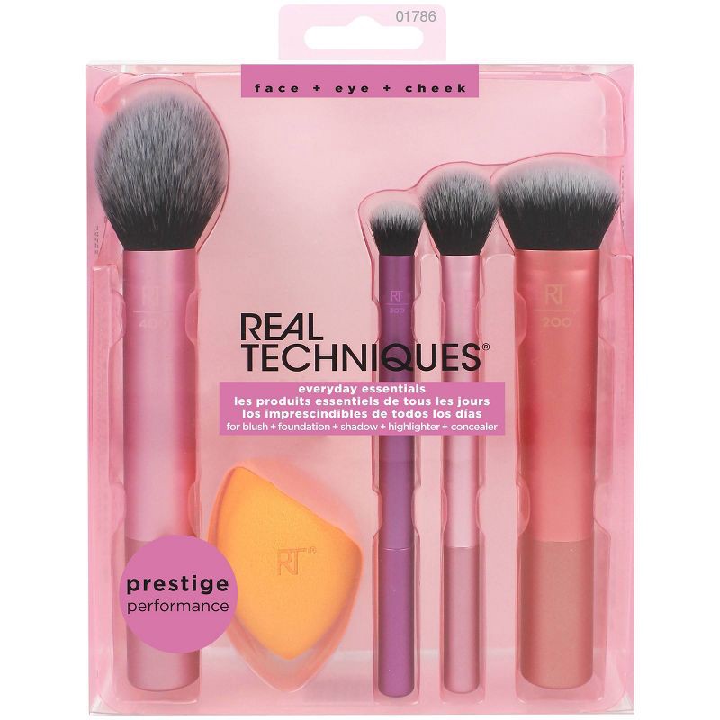 slide 2 of 8, Real Techniques Everyday Essentials Makeup Brush Kit - 5pc, 5 ct