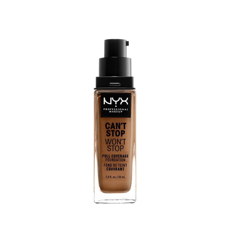 slide 2 of 6, NYX Professional Makeup Can't Stop Won't Stop 24Hr Full Coverage Matte Finish Foundation - 15.9 Warm Honey - 1 fl oz, 1 fl oz