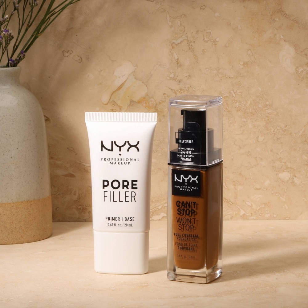 slide 2 of 6, NYX Professional Makeup Can't Stop Won't Stop 24Hr Full Coverage Matte Finish Foundation - 22.5 Warm Walnut - 1 fl oz, 1 fl oz