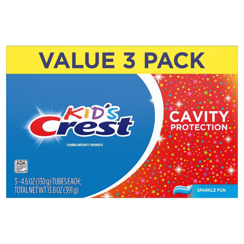 slide 5 of 8, Crest Kids' Cavity Protection Toothpaste - Sparkle Fun Flavor - 4.6oz/3pk, 3 ct; 4.6 oz