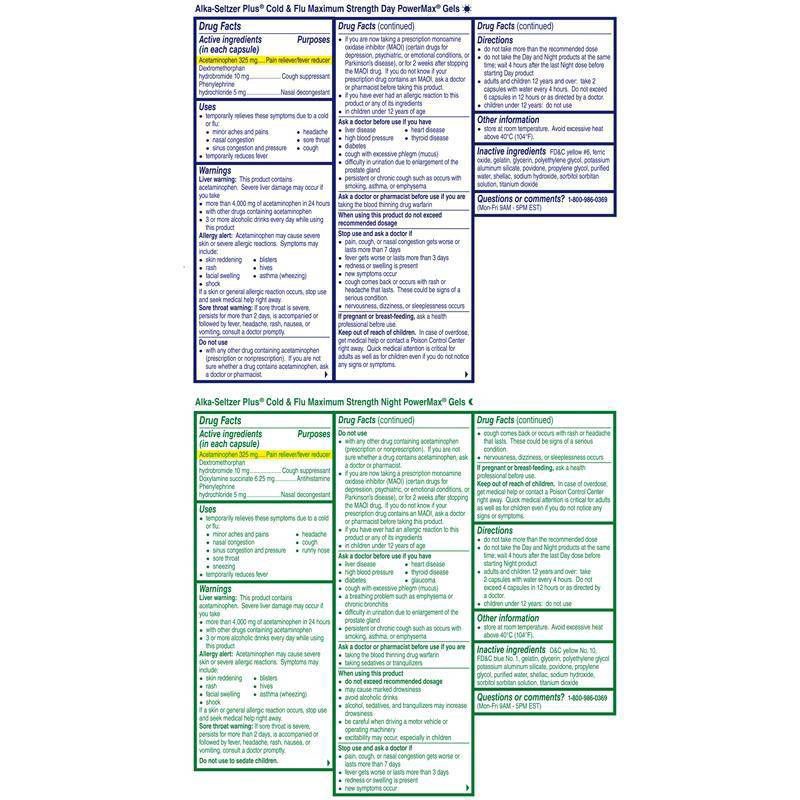 slide 6 of 8, Alka-Seltzer Plus PowerMax Day/Night Cough, Cold & Flu Relief Liquid Gels - 24ct, 24 ct