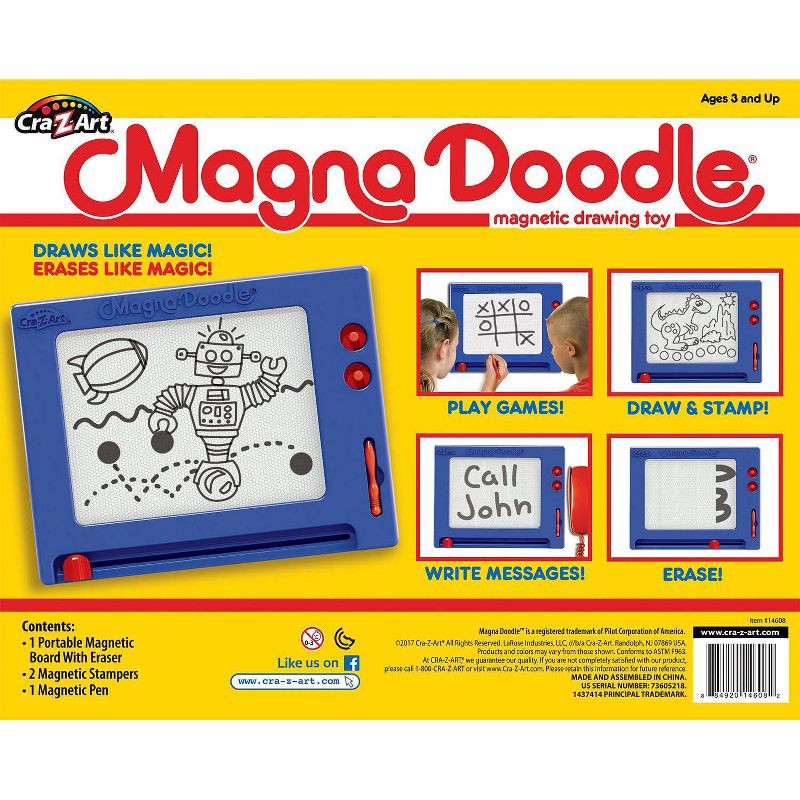 slide 4 of 8, Cra-Z-Art Retro Magna Doodle: Magnetic Activity Surface with Stylus, Stencils, 1 ct