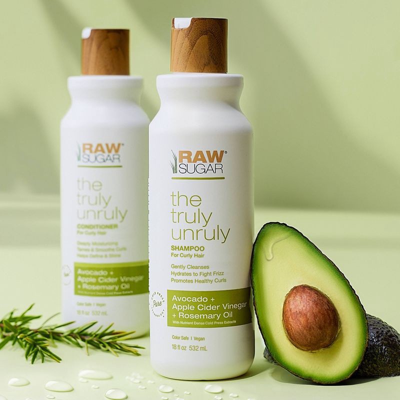 slide 7 of 7, Raw Sugar The Truly Unruly Shampoo - Avocado + Apple Cider Vinegar + Rosemary Oil - 18 fl oz, 18 fl oz