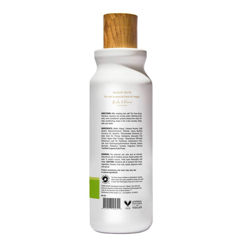 slide 2 of 7, Raw Sugar The Truly Unruly Conditioner - Avocado + Apple Cider Vinegar + Rosemary Oil - 18 fl oz, 18 fl oz