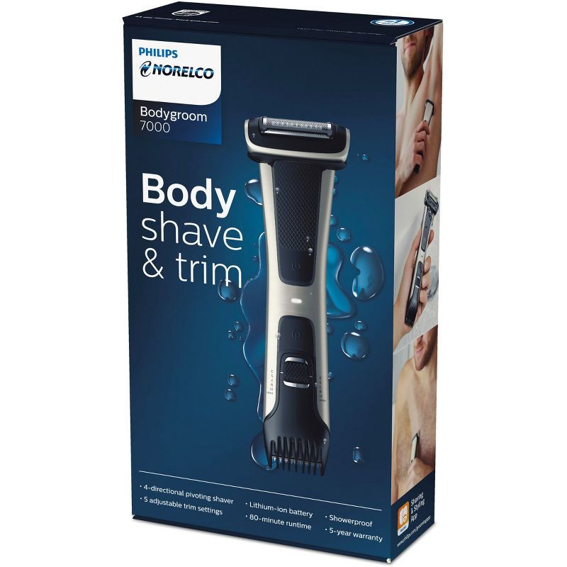 slide 8 of 13, Philips Norelco Bodygroom Series 7000 Men's Rechargeable Electric Trimmer - BG7030/49, 1 ct