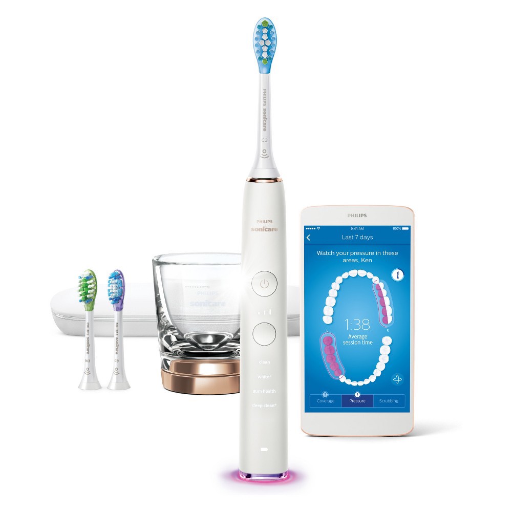 slide 5 of 11, Philips Sonicare DiamondClean Smart Toothbrush - White/Rose Gold, 1 ct