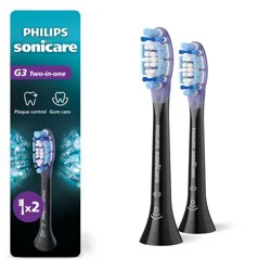 Philips Sonicare G3 Premium 2-in-1 Plaque & Gum Replacement Electric Toothbrush Head - HX9052/95 - Black - 2pk