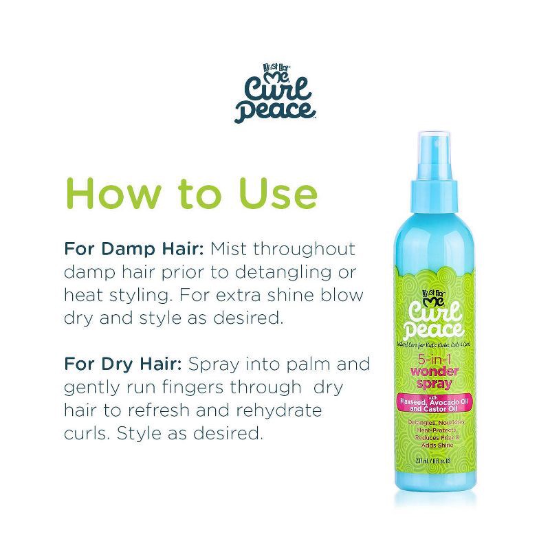 slide 6 of 8, Just For Me Curl Peace Kids 5-in-1 Wonder Spray - 8 fl oz, 8 fl oz