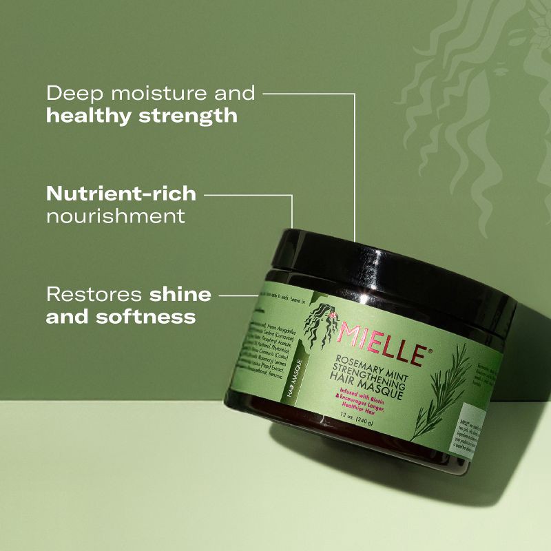 slide 4 of 10, Mielle Organics Rosemary Mint Strengthening Hair Masque - 12oz, 12 oz