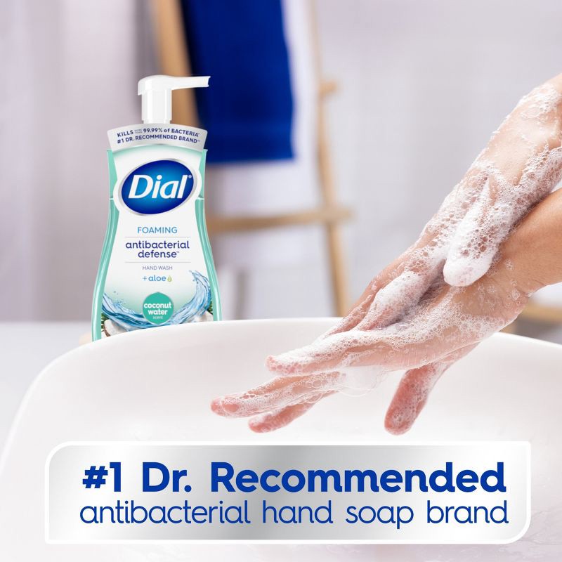 slide 4 of 14, Dial Foaming Antibacterial Defense Hand Wash - Coconut Water - 10 fl oz, 10 fl oz