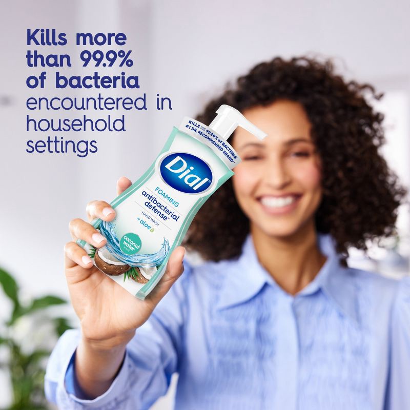 slide 5 of 14, Dial Foaming Antibacterial Defense Hand Wash - Coconut Water - 10 fl oz, 10 fl oz