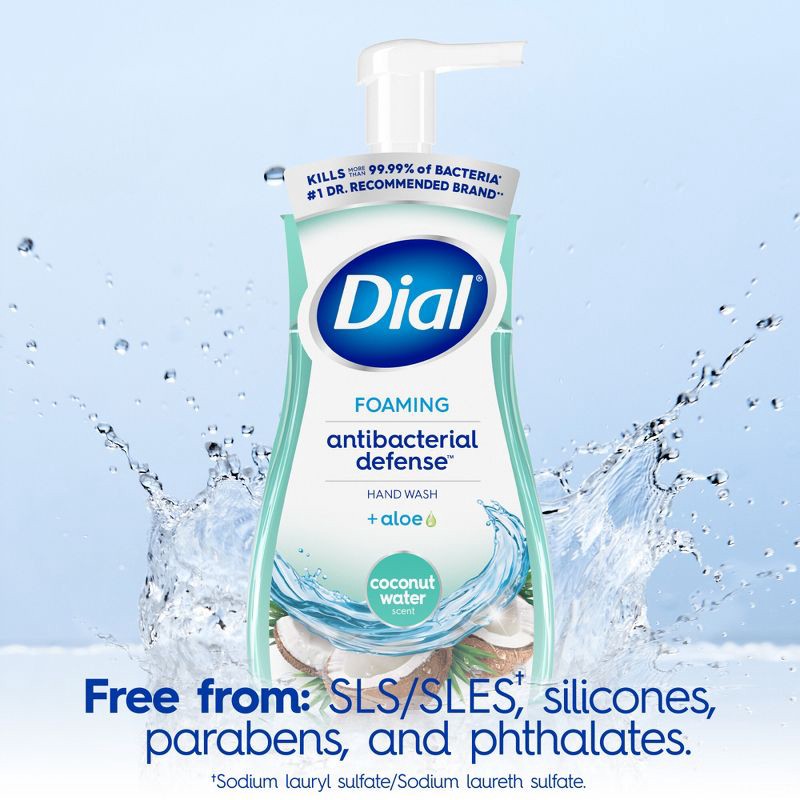 slide 7 of 14, Dial Coconut Water Foaming Antibacterial Hand Wash - 10 fl oz, 10 fl oz