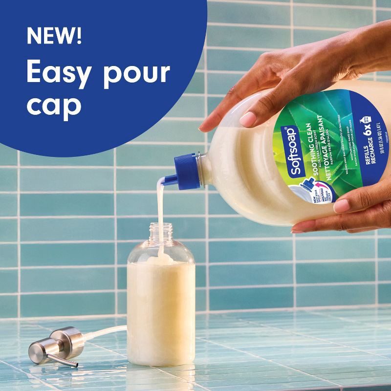 slide 4 of 17, Softsoap Moisturizing Liquid Hand Soap Pump Refill - Soothing Aloe Vera - 50 fl oz, 50 fl oz