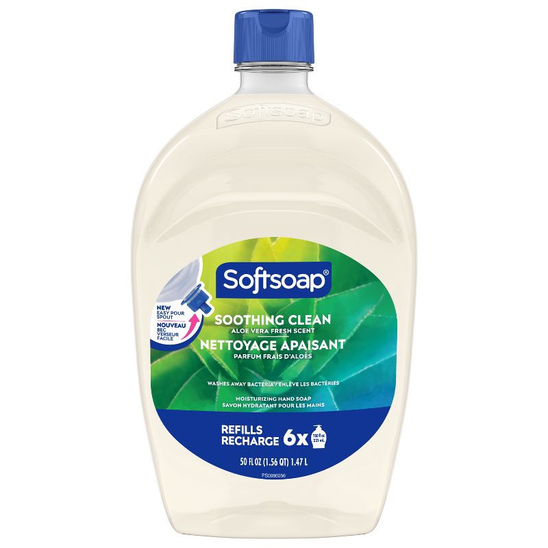 slide 10 of 13, Softsoap Moisturizing Liquid Hand Soap Pump Refill - Soothing Aloe Vera - 50 fl oz, 50 fl oz