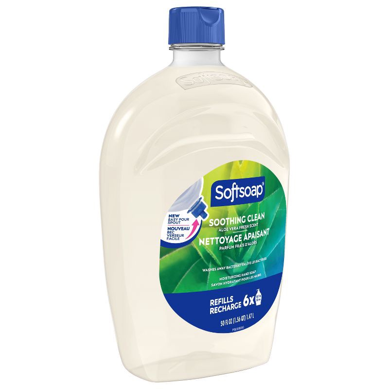 slide 11 of 13, Softsoap Moisturizing Liquid Hand Soap Pump Refill - Soothing Aloe Vera - 50 fl oz, 50 fl oz