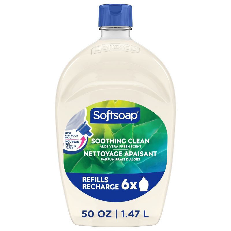 slide 1 of 17, Softsoap Moisturizing Liquid Hand Soap Pump Refill - Soothing Aloe Vera - 50 fl oz, 50 fl oz