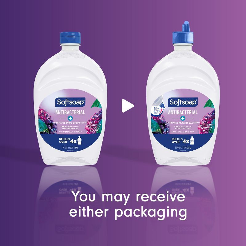 slide 3 of 17, Softsoap Antibacterial Liquid Hand Soap Refill - White Tea & Berry - 50 fl oz, 50 fl oz