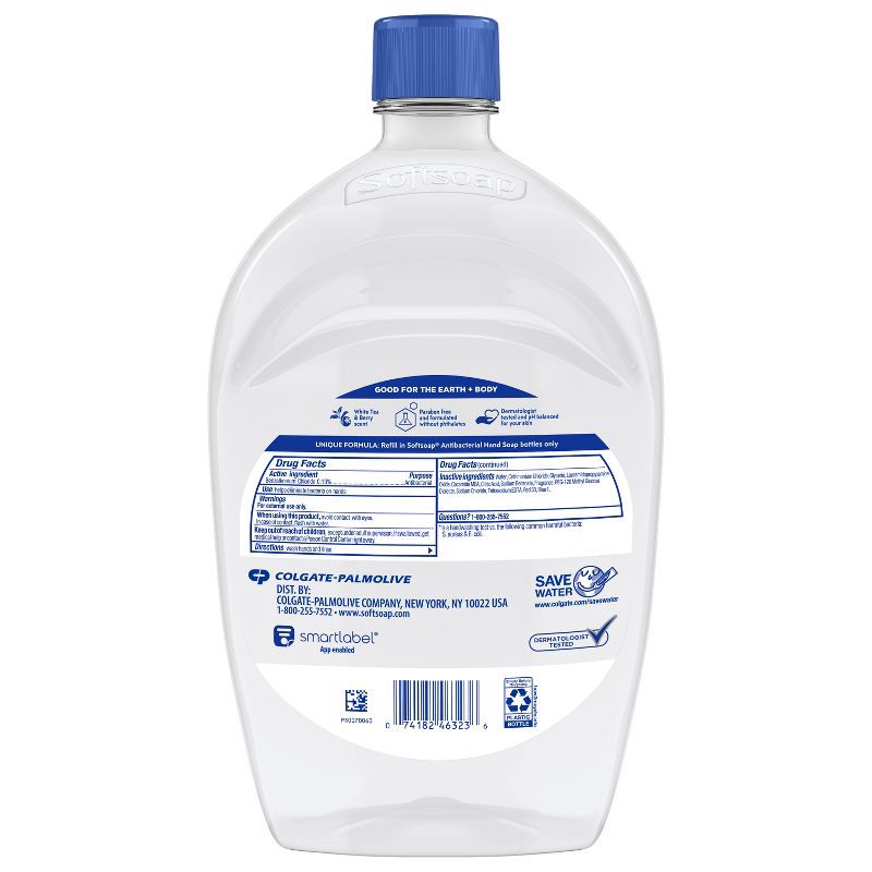 slide 12 of 17, Softsoap Antibacterial Liquid Hand Soap Refill - White Tea & Berry - 50 fl oz, 50 fl oz