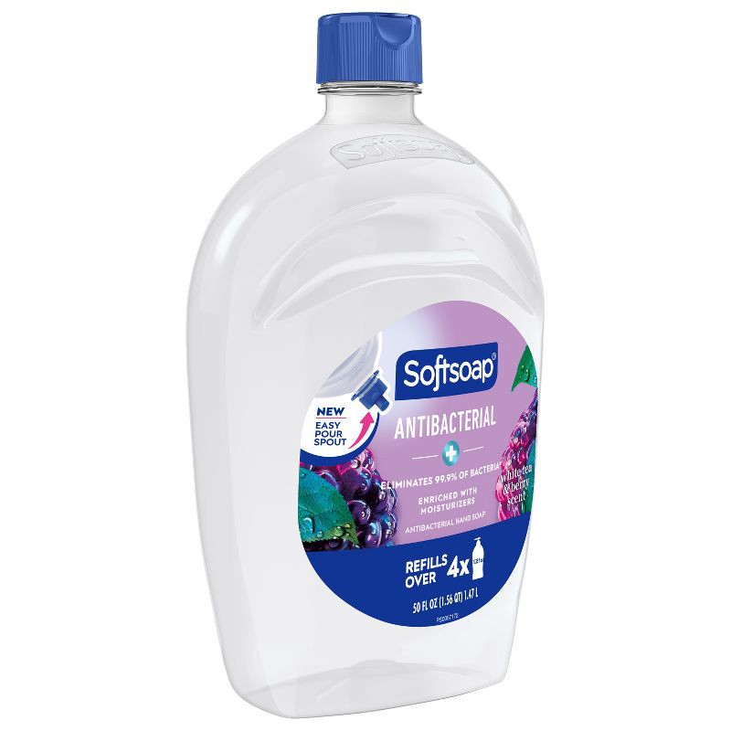 slide 13 of 17, Softsoap Antibacterial Liquid Hand Soap Refill - White Tea & Berry - 50 fl oz, 50 fl oz