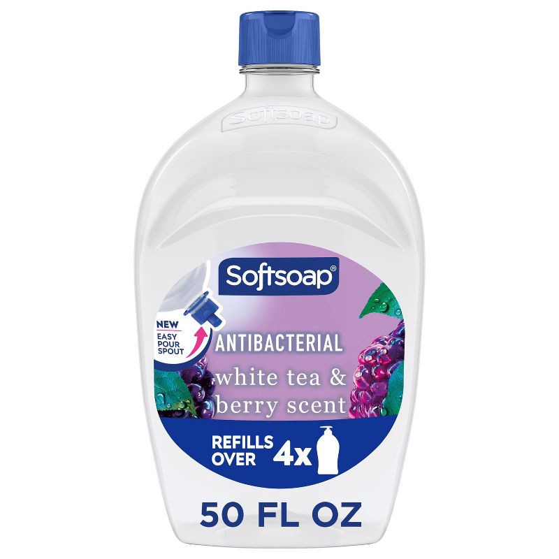 slide 1 of 17, Softsoap Antibacterial Liquid Hand Soap Refill - White Tea & Berry - 50 fl oz, 50 fl oz