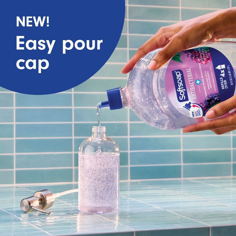 slide 4 of 17, Softsoap Antibacterial Liquid Hand Soap Refill - White Tea & Berry - 50 fl oz, 50 fl oz