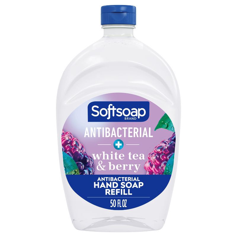 slide 1 of 10, Softsoap Antibacterial Liquid Hand Soap Refill - White Tea & Berry - 50 fl oz, 50 fl oz