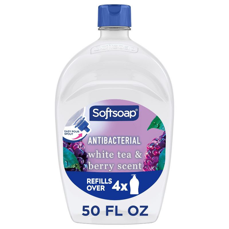 slide 1 of 18, Softsoap Antibacterial Liquid Hand Soap Refill - White Tea & Berry - 50 fl oz, 50 fl oz
