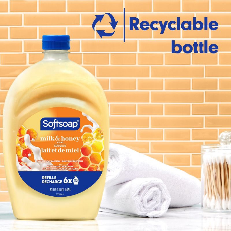 slide 2 of 14, Softsoap Moisturizing Liquid Hand Soap Refill - Milk & Honey - 50 fl oz, 50 fl oz