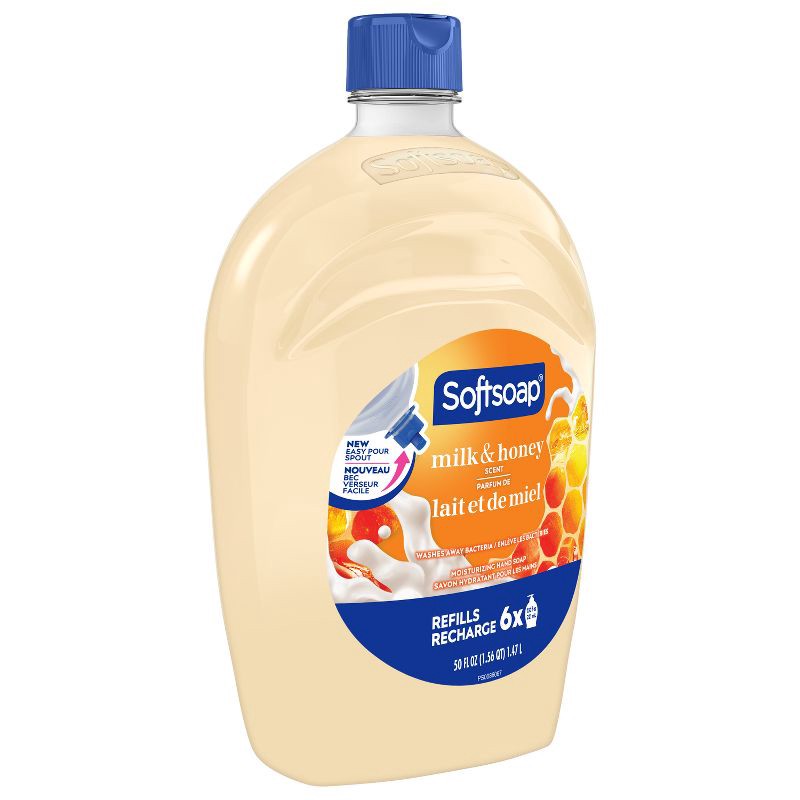 slide 13 of 17, Softsoap Moisturizing Liquid Hand Soap Refill - Milk & Honey - 50 fl oz, 50 fl oz