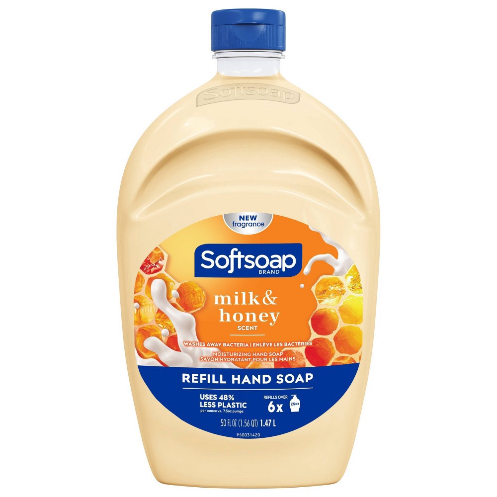 slide 3 of 7, Softsoap Milk & Honey Moisturize Hand Soap Refill, 56 oz