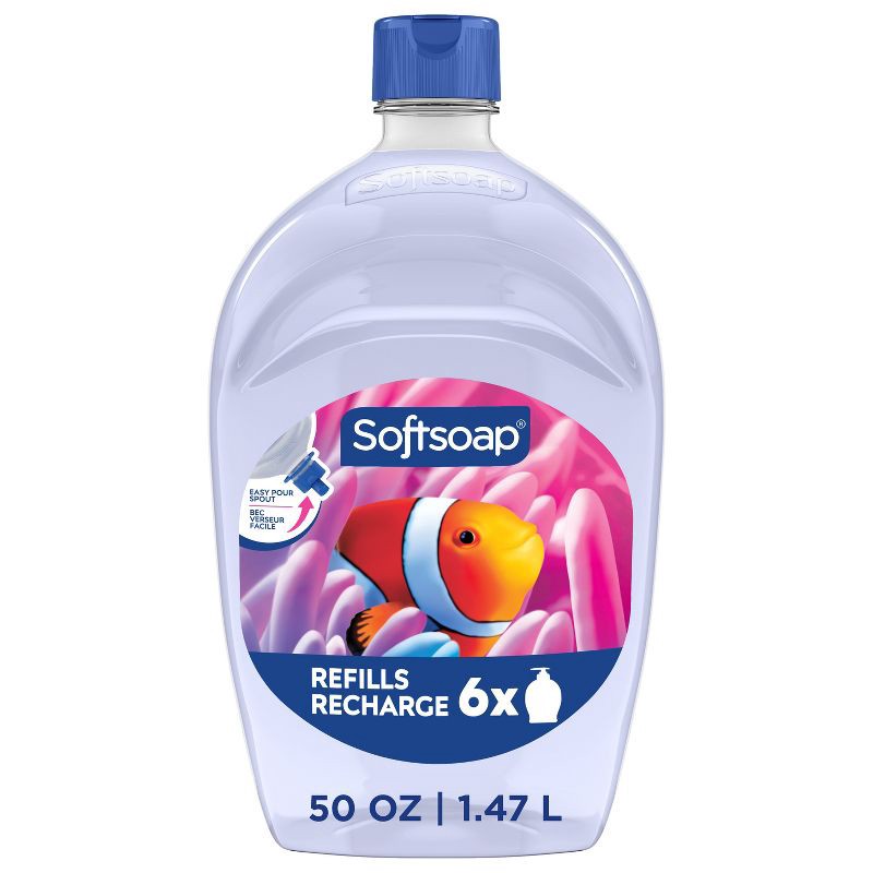 slide 1 of 19, Softsoap Moisturizing Liquid Hand Soap Pump Refill - Aquarium Series - 50 fl oz, 50 fl oz