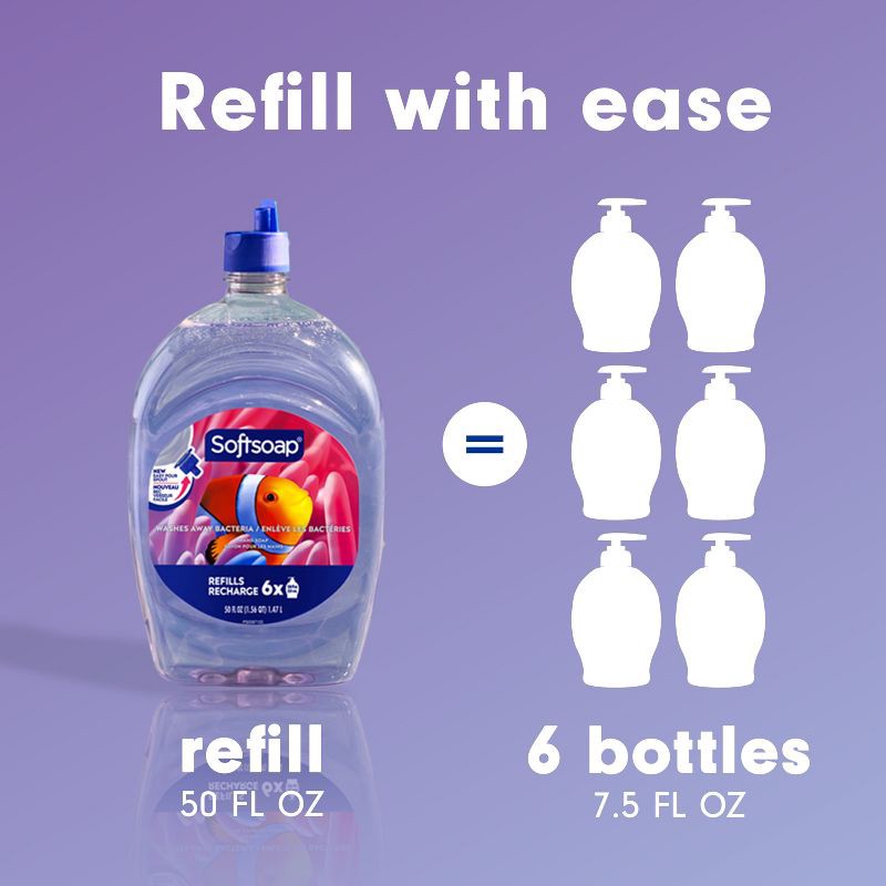 slide 7 of 16, Softsoap Moisturizing Liquid Hand Soap Pump Refill - Aquarium Series - 50 fl oz, 50 fl oz
