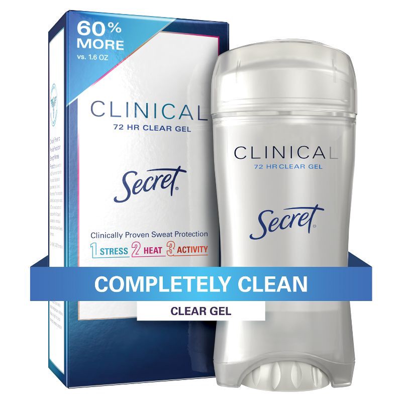 slide 1 of 9, Secret Clinical Strength Clear Gel Antiperspirant and Deodorant for Women - Completely Clean - 2.6oz, 2.6 oz