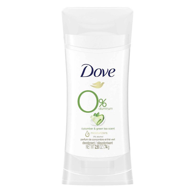 slide 2 of 8, Dove Beauty 0% Aluminum Cucumber & Green Tea Deodorant Stick - 2.6oz, 2.6 oz